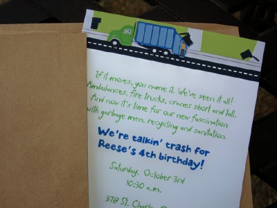Garbage Party Invitation Garbage Party Invitation